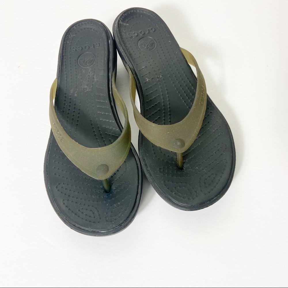 Crocs Womens Black Slip On Flip Flop Sandals